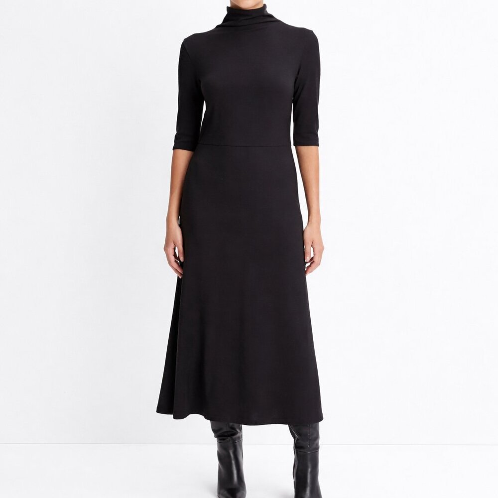 NEW Vince Womens Elbow Sleeve Turtleneck Dress Size XXS MSRP $225